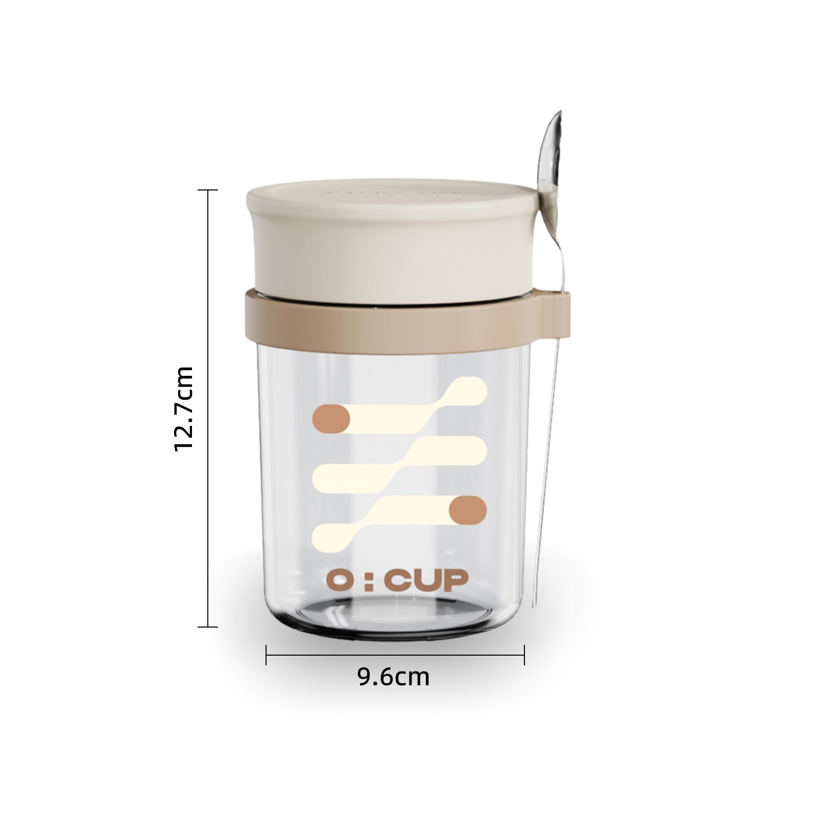 ZASA水筒 スプーン付き 耐熱タンブラー 蓋付き 耐熱グラス クリア