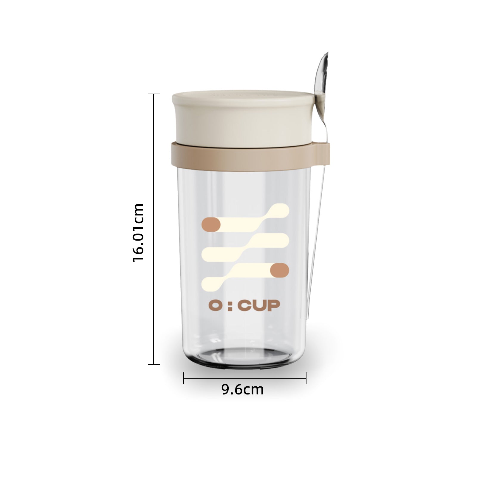 ZASA水筒 スプーン付き 耐熱タンブラー 蓋付き 耐熱グラス クリア