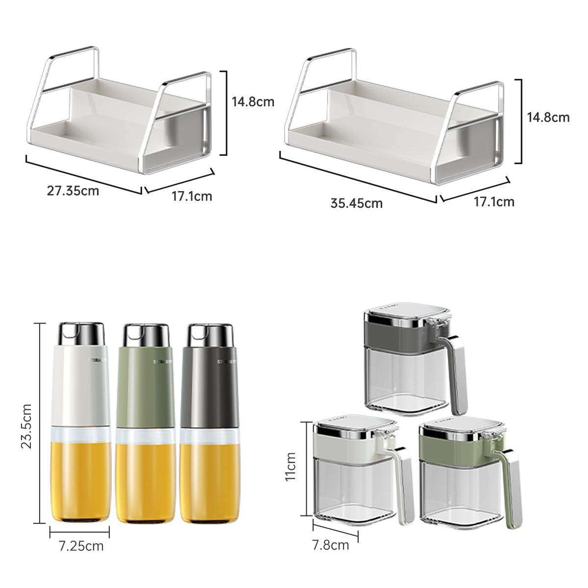 ZASA Oil Bottle &amp; Condiment Container 9-Piece Set